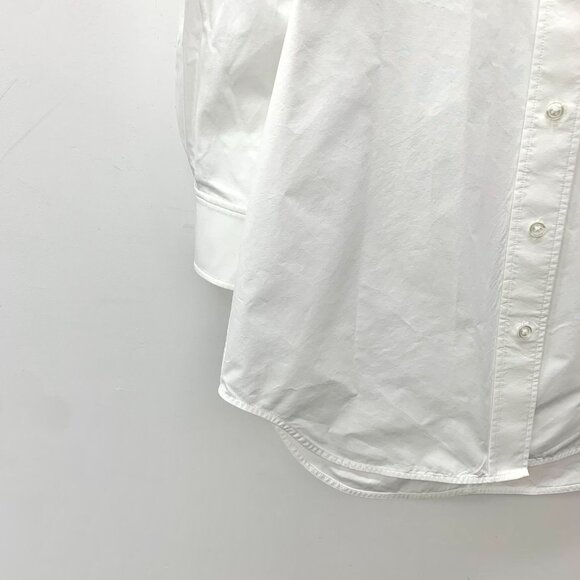 Alexander Wang T White Cotton Off-The-Shoulder Lapel Single-Breasted Long-Sleeve - Picture 5 of 7